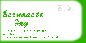 bernadett hay business card